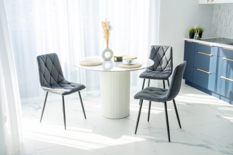 KRZESŁO WELUROWE TAPICEROWANE MADISON VELVET GRAFITOWE