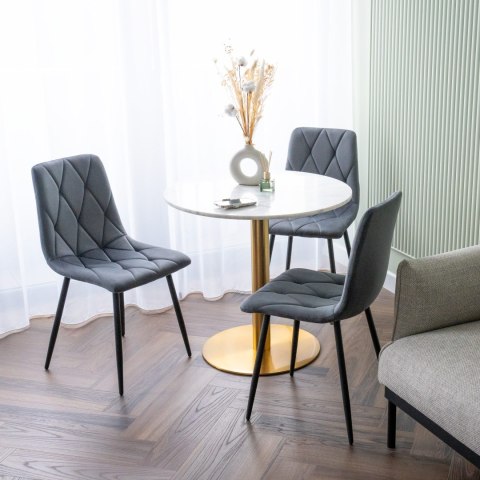 KRZESŁO WELUROWE TAPICEROWANE MADISON VELVET GRAFITOWE