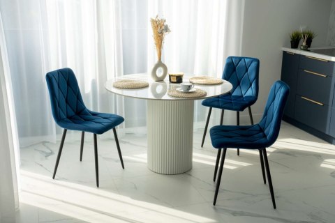 KRZESŁO WELUROWE TAPICEROWANE MADISON GRANATOWE VELVET