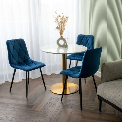 KRZESŁO WELUROWE TAPICEROWANE MADISON GRANATOWE VELVET