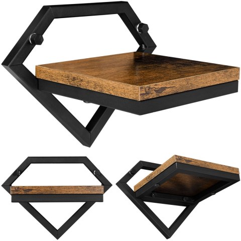 KWIETNIK METALOWY ŚCIENNY CZARNY DORON RUSTIC LOFT