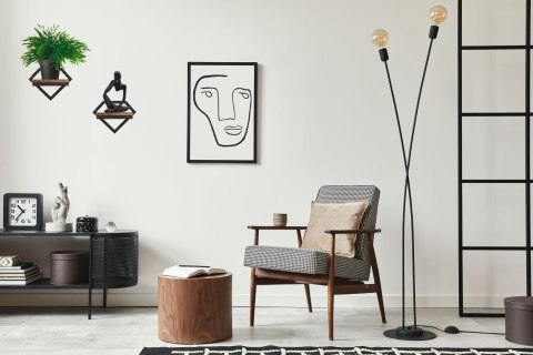 KWIETNIK METALOWY ŚCIENNY CZARNY DORON RUSTIC LOFT