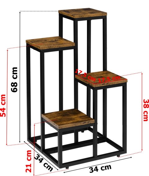 KWIETNIK STOJĄCY CZARNY MOGREN RUSTIC POSTARZANY DĄB