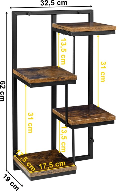 KWIETNIK WISZĄCY CZARNY HAGART RUSTIC POSTARZANY DĄB