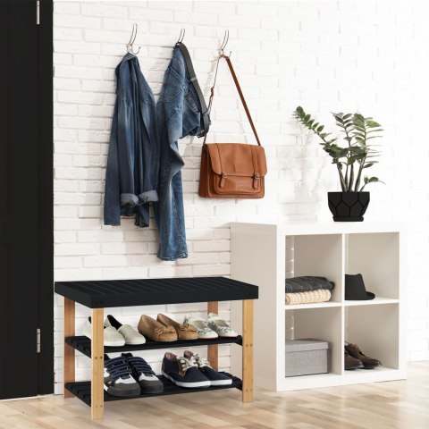 ŁAWKA REGAŁ NA BUTY MILOS Z PÓŁKAMI- CZARNY