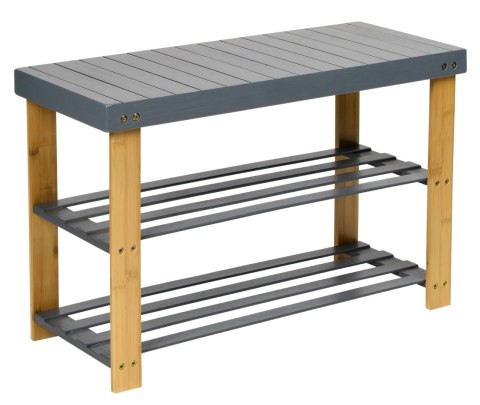 ŁAWKA REGAŁ NA BUTY MILOS Z PÓŁKAMI- SZARY