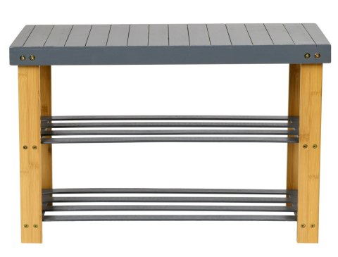 ŁAWKA REGAŁ NA BUTY MILOS Z PÓŁKAMI- SZARY