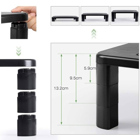 PODSTAWKA 3-STOPNIOWA POD MONITOR LAPTOPA CZARNA