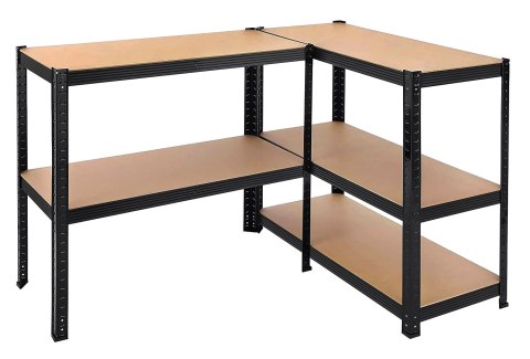 REGAŁ MAGAZYNOWY 5 POZIOMÓW CZARNY 625KG 150X75X30 CM