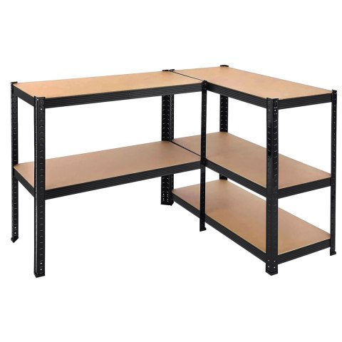REGAŁ MAGAZYNOWY 5 POZIOMÓW CZARNY 875 KG 180 X 90 X 40 CM