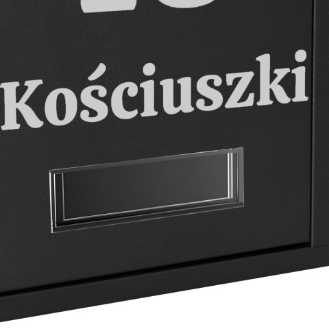 SKRZYNKA POCZTOWA NA LISTY GUSTAV CZARNA Z NAPISAMI