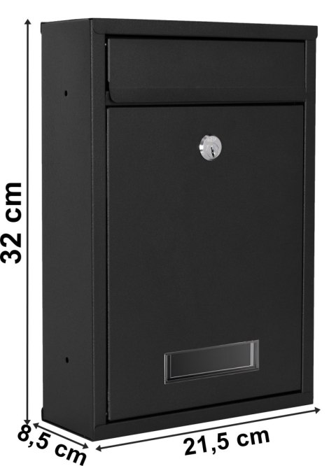 SKRZYNKA POCZTOWA NA LISTY GUSTAV CZARNA Z NAPISAMI