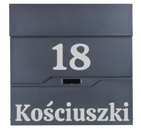 SKRZYNKA POCZTOWA NA LISTY VIDAR ANTRACYT Z NAPISAMI