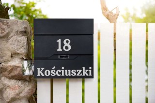 SKRZYNKA POCZTOWA NA LISTY VIDAR CZARNA Z NAPISAMI