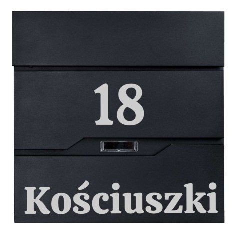 SKRZYNKA POCZTOWA NA LISTY VIDAR CZARNA Z NAPISAMI