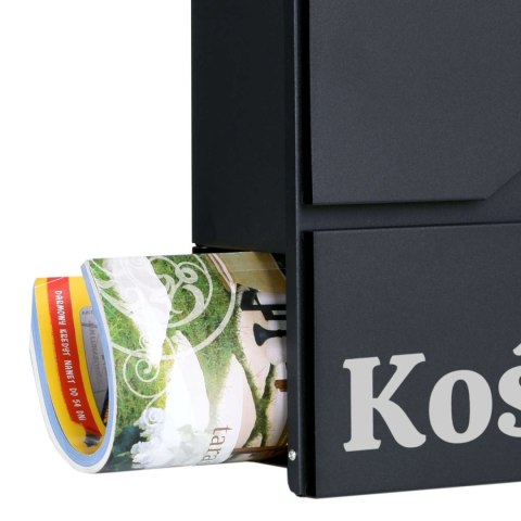 SKRZYNKA POCZTOWA NA LISTY VIDAR CZARNA Z NAPISAMI