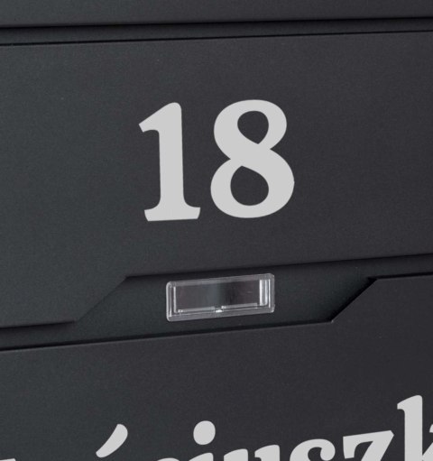 SKRZYNKA POCZTOWA NA LISTY VIDAR CZARNA Z NAPISAMI