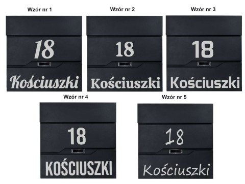 SKRZYNKA POCZTOWA NA LISTY VIDAR CZARNA Z NAPISAMI