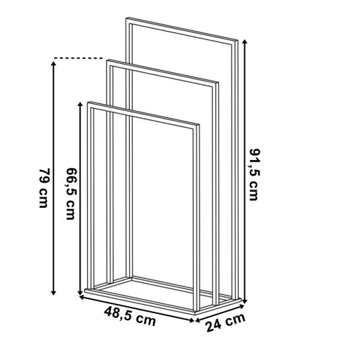 STOJAK WIESZAK NA RĘCZNIKI 3 RAMIONA TIRE CZARNY