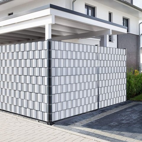 TAŚMA OGRODZENIOWA 19 CM X 35 M SZARA OSŁONA