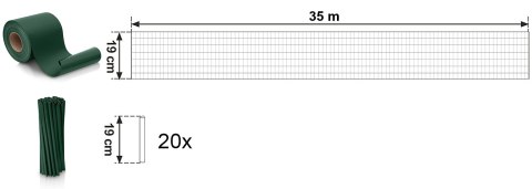 TAŚMA OGRODZENIOWA 19 CM X 35 M ZIELONA OSŁONA