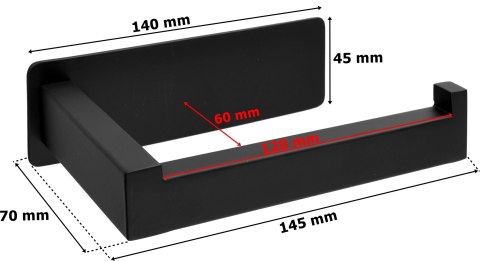 UCHWYT NA PAPIER TOALETOWY CZARNY YUNAK