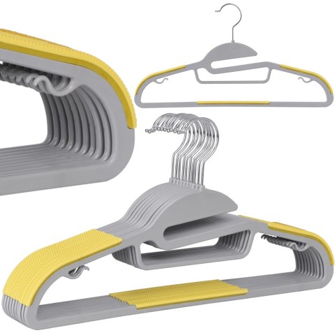 WIESZAK FLEXI KOMPLET 10 SZTUK SZARO-ŻÓŁTY