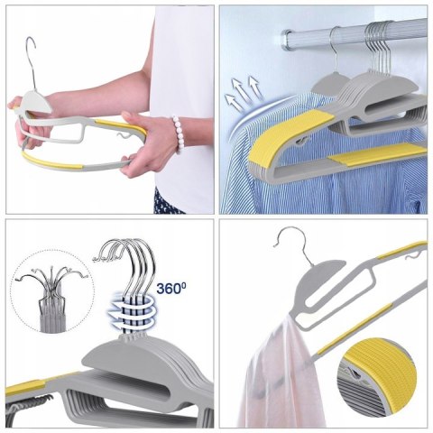 WIESZAK FLEXI KOMPLET 10 SZTUK SZARO-ŻÓŁTY