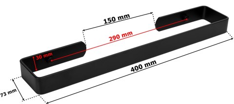 WIESZAK METALOWY ŚCIENNY KASOS 40 CM CZARNY LOFT