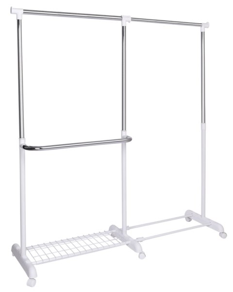 WIESZAK MOBILNY NA KÓŁKACH STOJĄCY RUFO BIAŁY