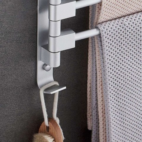 WIESZAK NA RĘCZNIKI ŁAZIENKOWY TYROS SREBRNY