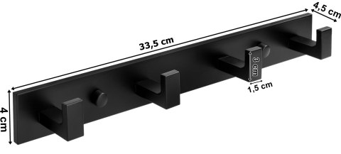 WIESZAK NA RĘCZNIKI LOFTOWY TESSERA CZARNY