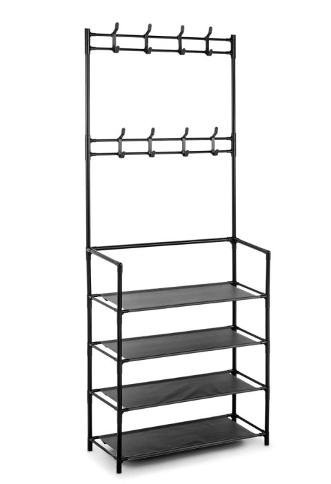 WIESZAK NA UBRANIA Z PÓŁKAMI HANI CZARNY