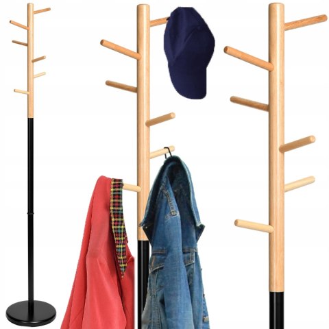 WIESZAK STOJĄCY ZITA 170 CM CZARNY