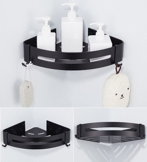 ZESTAW 2 PÓŁEK ŁAZIENKOWYCH NAROŻNYCH LOFT MYZEA CZARNA