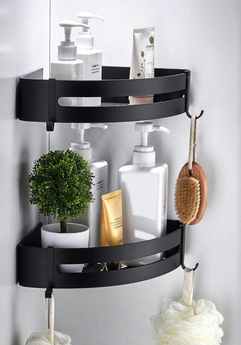 ZESTAW 2 PÓŁEK ŁAZIENKOWYCH NAROŻNYCH LOFT MYZEA CZARNA