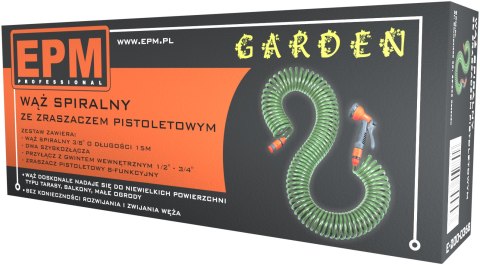 WĄŻ SPIRALNY 15M ZŁĄCZKA + PISTOLET WĄŻ SPIRALNY 15M ZŁĄCZKA + PISTOLET