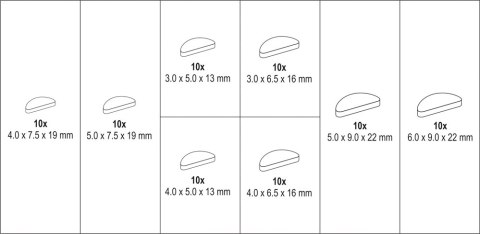 KLINY PÓŁOKRĄGŁE CZUŁENKOWE 80SZT. MIX ROZMIARÓW