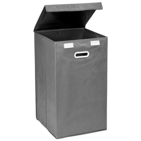 KOSZ NA PRANIE TEKSTYLNY 60L Z POKRYWĄ EGER ANTRACYT