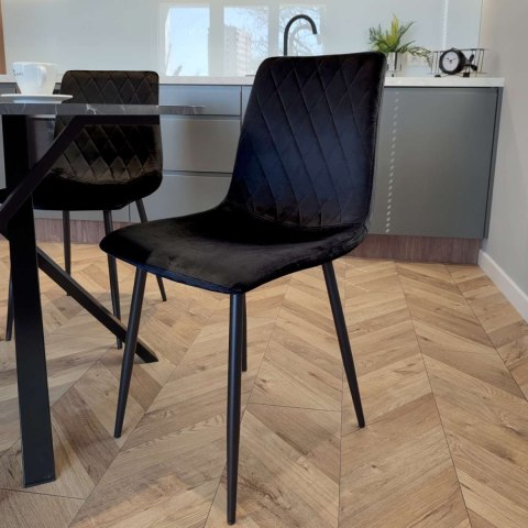 KRZESŁO TAPICEROWANE DEXTER VELVET CZARNY