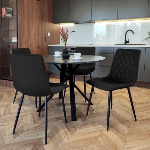 KRZESŁO TAPICEROWANE DEXTER VELVET CZARNY