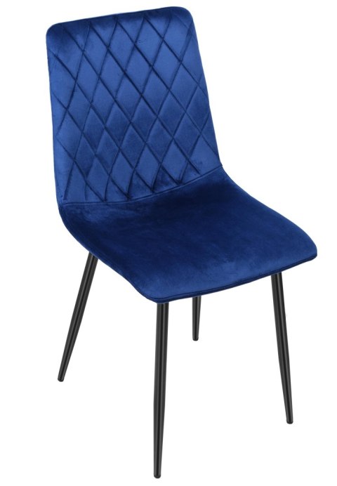 KRZESŁO TAPICEROWANE DEXTER VELVET GRANATOWY