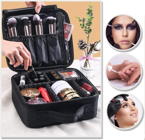 KUFEREK KOSMETYCZKA ORGANIZER NA KOSMETYKI POLVERE CZARNY