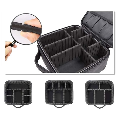 KUFEREK KOSMETYCZKA ORGANIZER NA KOSMETYKI POLVERE CZARNY