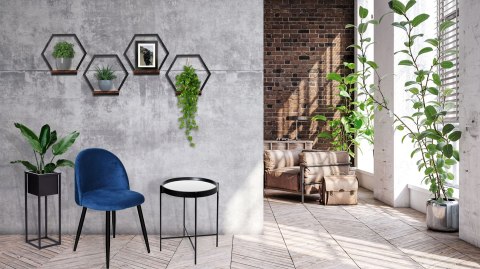 KWIETNIK METALOWY PÓŁKA CZARNA HONUNG RUSTIC LOFT