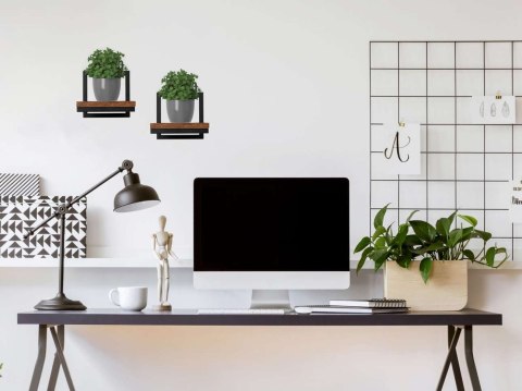 KWIETNIK METALOWY ŚCIENNY CZARNY TORGET RUSTIC LOFT