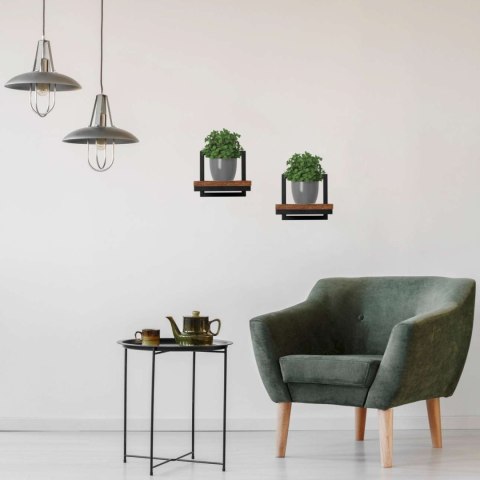 KWIETNIK METALOWY ŚCIENNY CZARNY TORGET RUSTIC LOFT