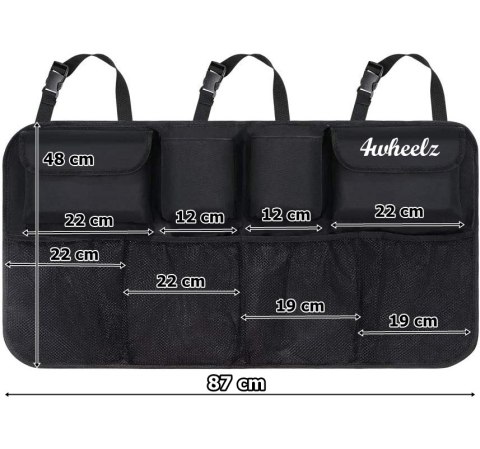 ORGANIZER DO AUTA CZARNY BONN DO BAGAŻNIKA AUTA NA OPARCIE