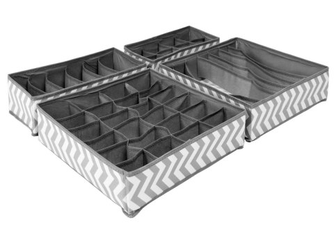 ORGANIZERY SKUFF SZARO-BIAŁE KOMPLET 4 SZTUK