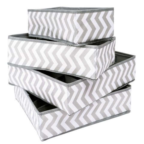 ORGANIZERY SKUFF SZARO-BIAŁE KOMPLET 4 SZTUK